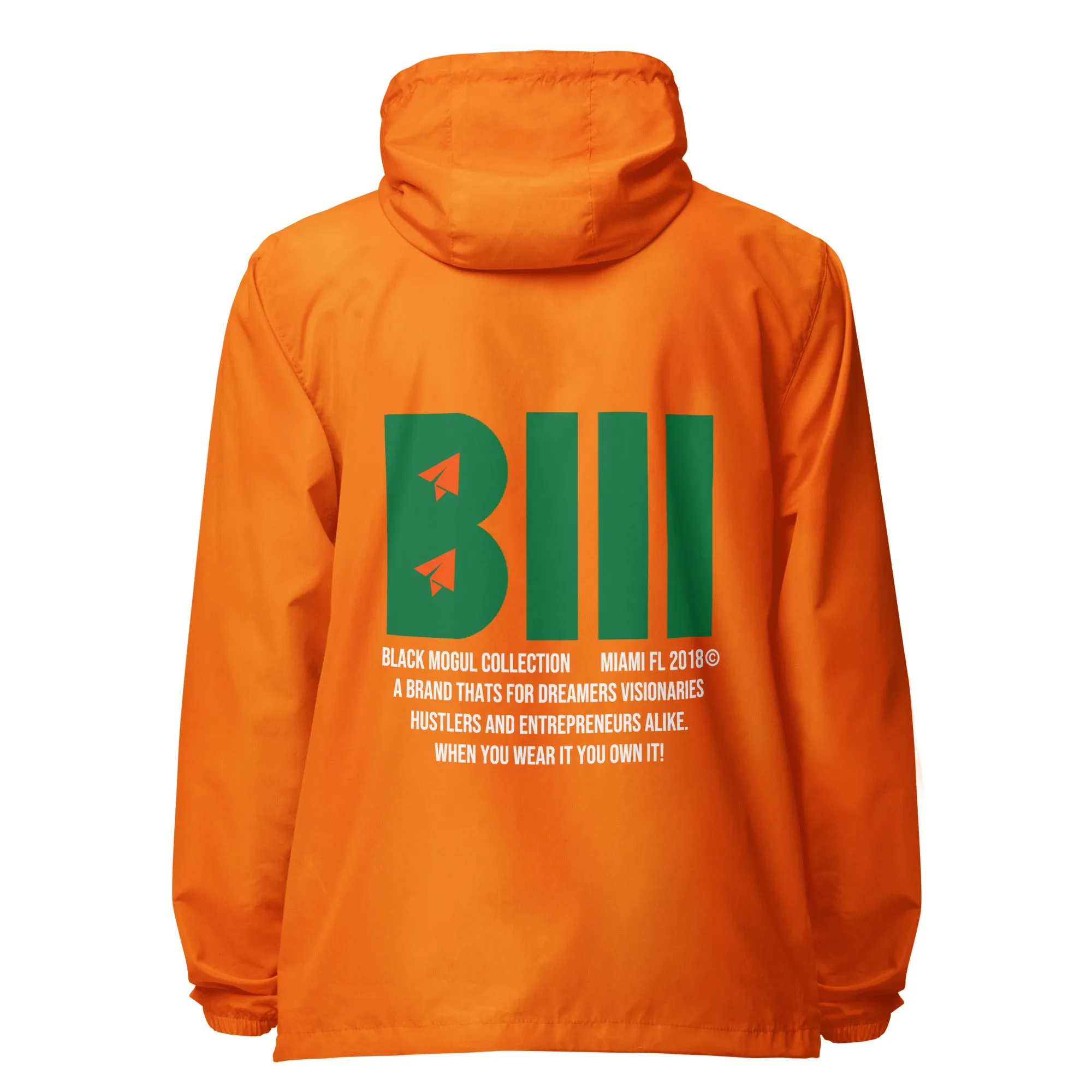 Black Mogul Hurricane Unisex lightweight zip up windbreaker