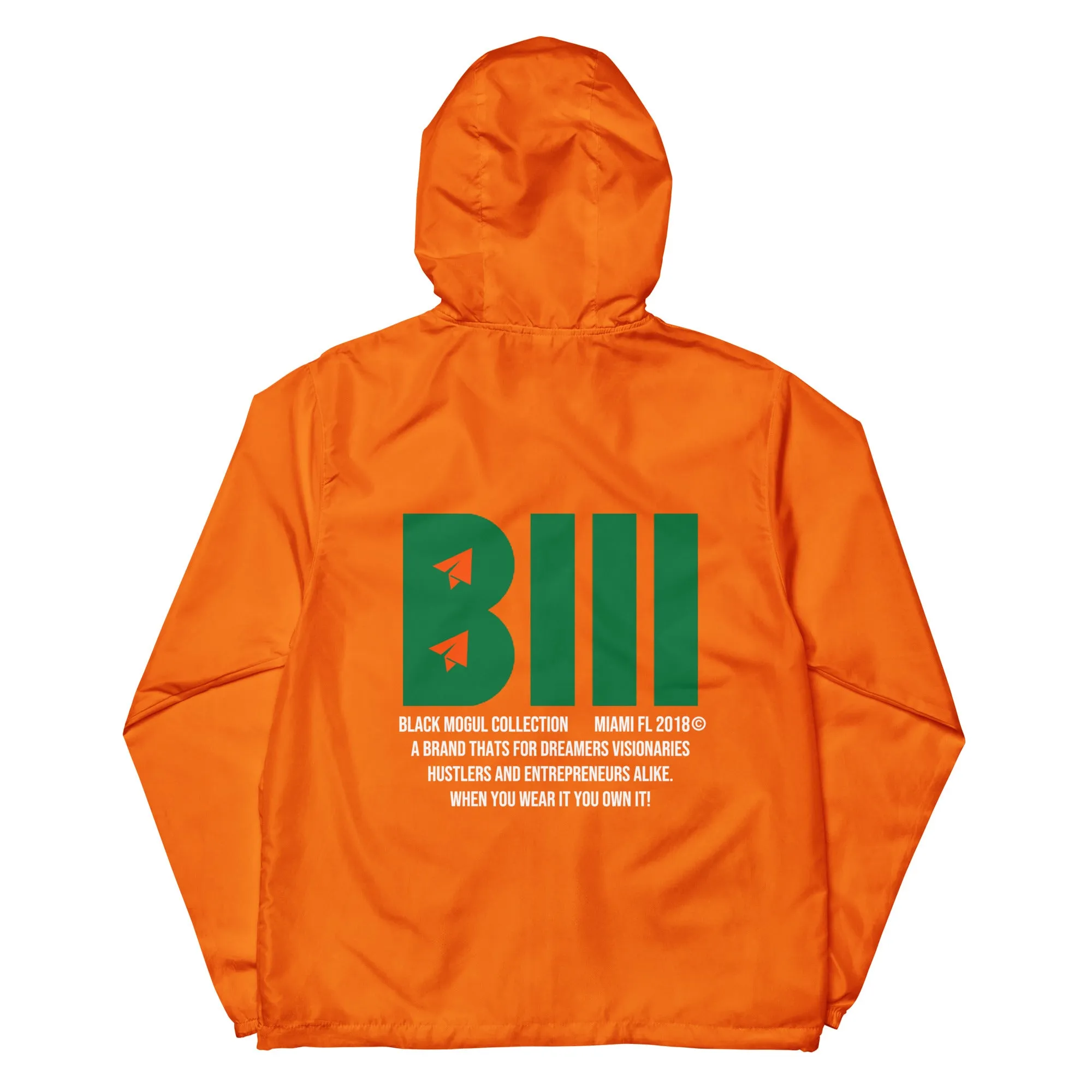 Black Mogul Hurricane Unisex lightweight zip up windbreaker
