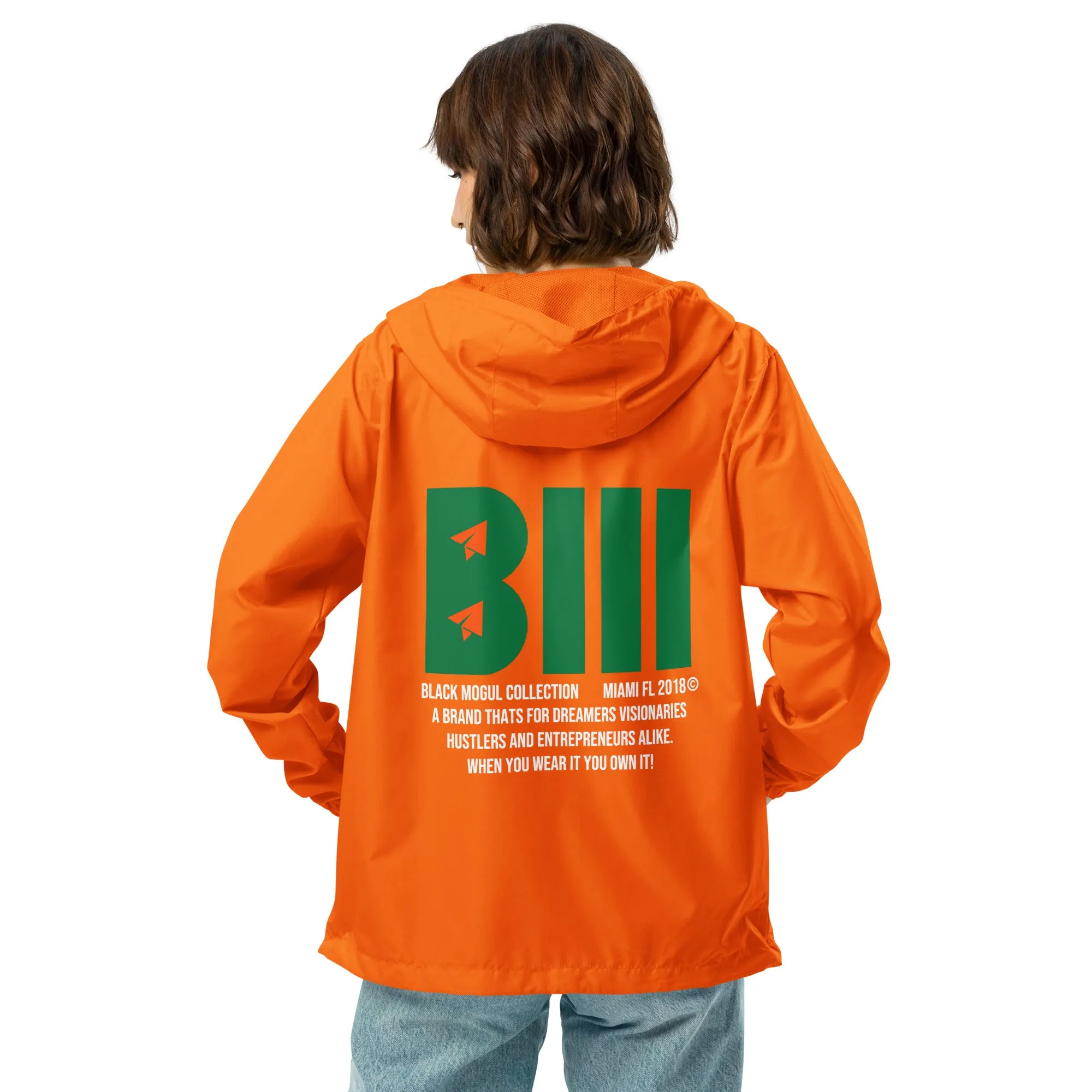 Black Mogul Hurricane Unisex lightweight zip up windbreaker