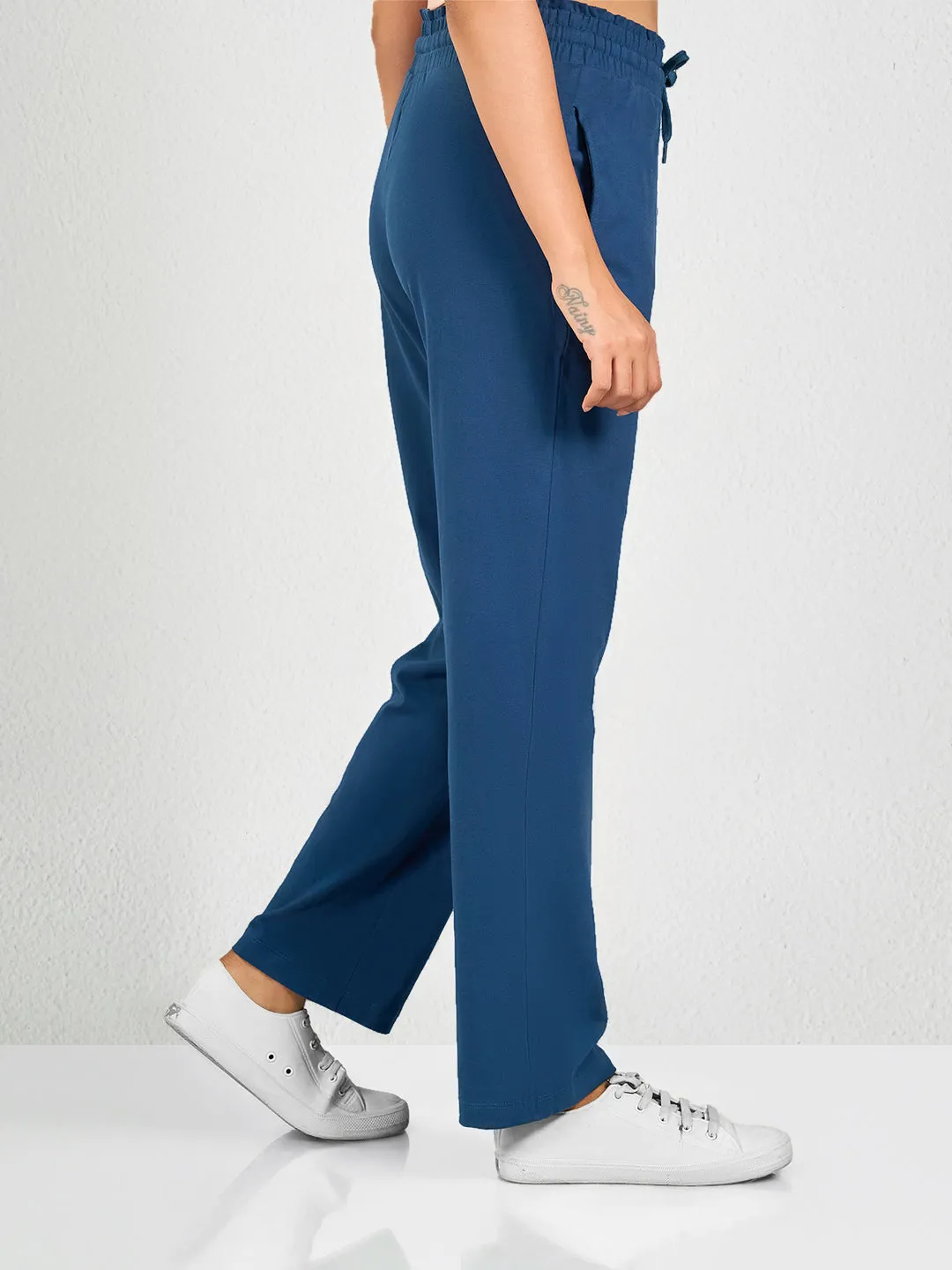 Blue Solid TT Track Pant