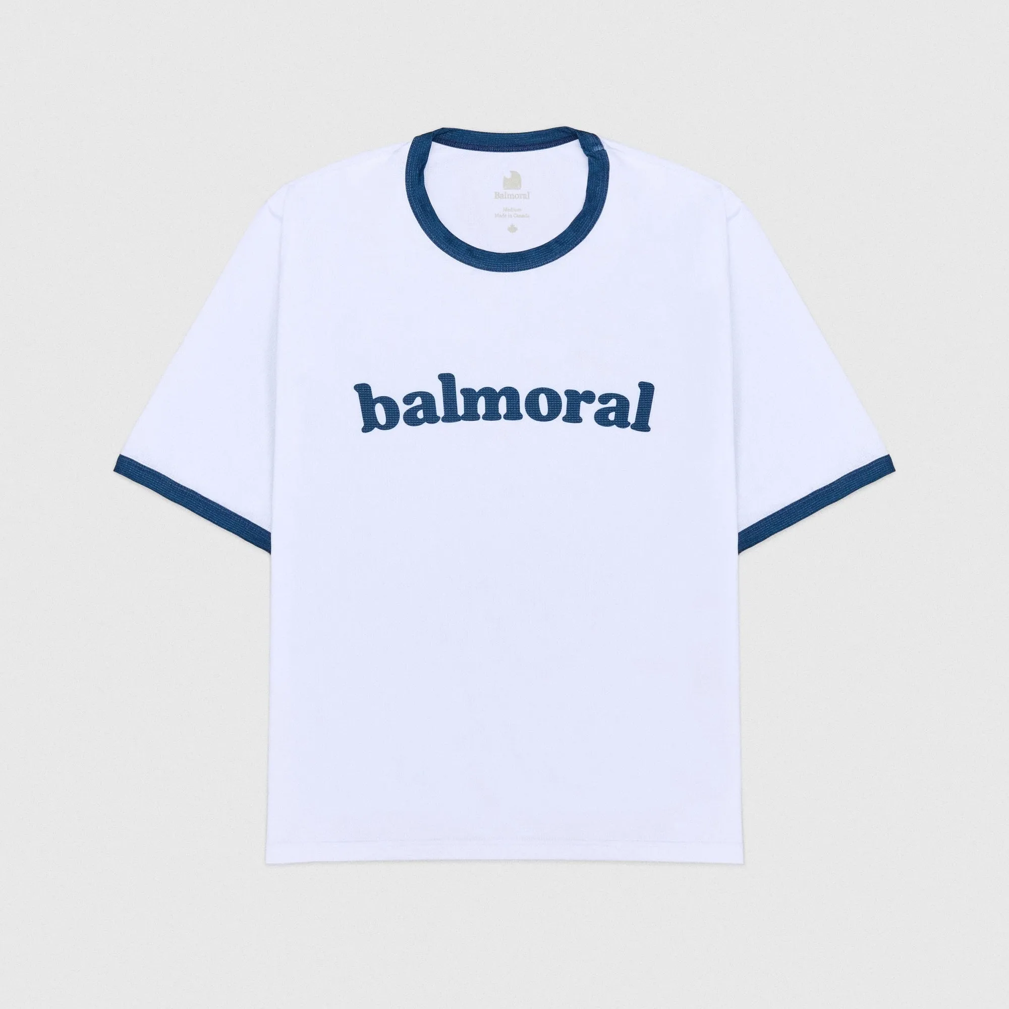 Fairview Crop Ringer T-Shirt - White / Navy