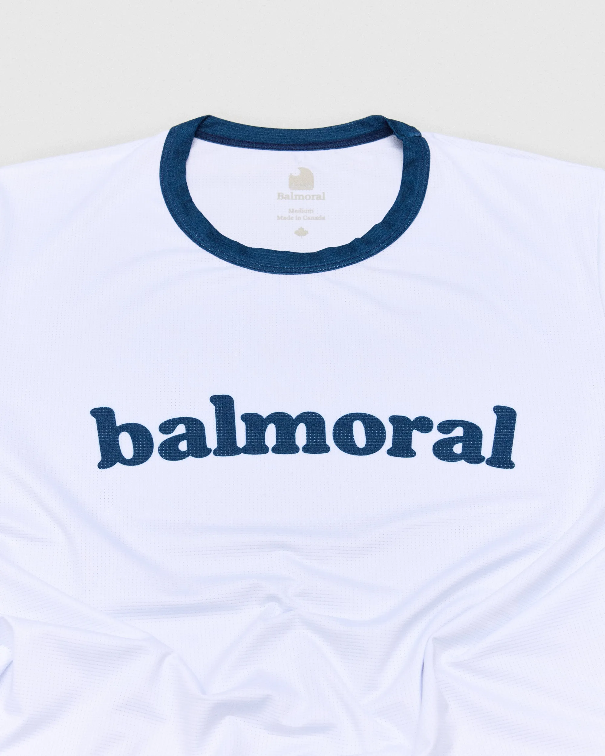 Fairview Crop Ringer T-Shirt - White / Navy