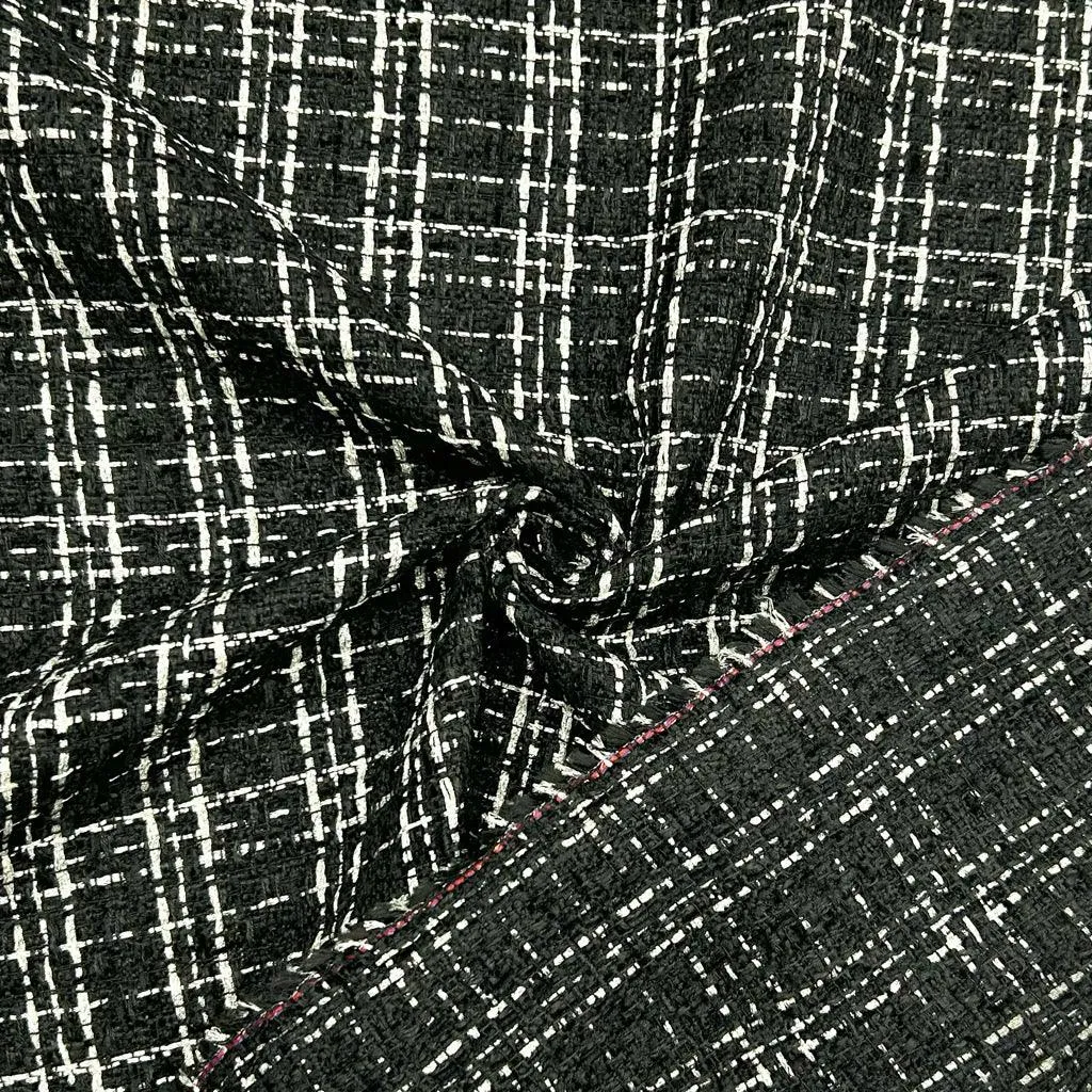 Lurex Checkered Tweed Fabric