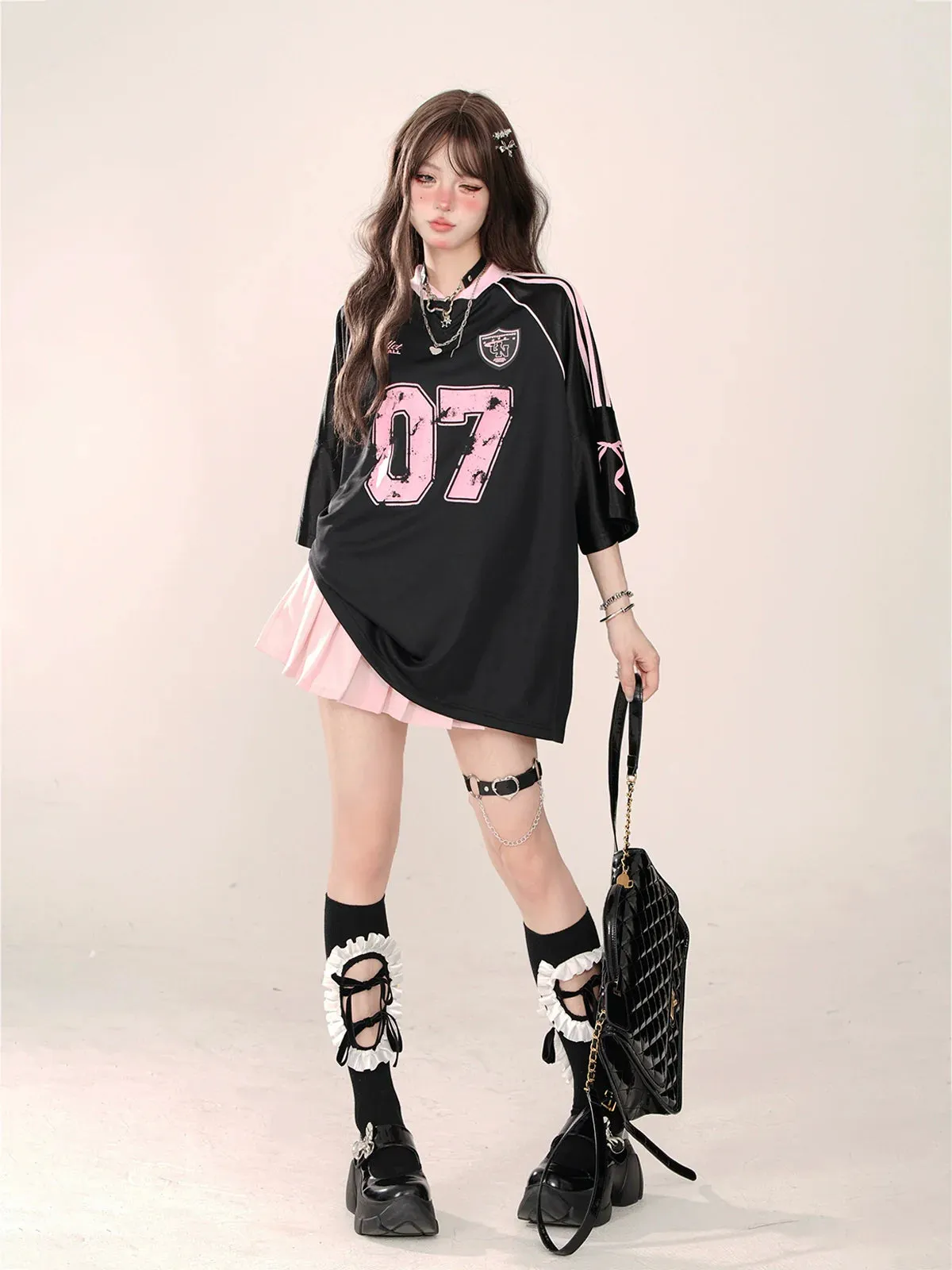 Retro American T-Shirt Sporty Raglan