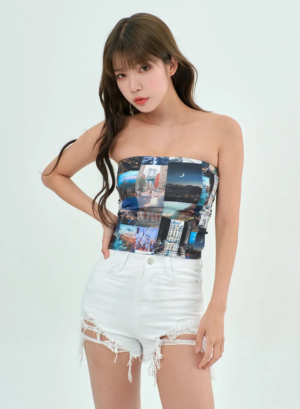 Slim Fit Ripped Shorts BY303