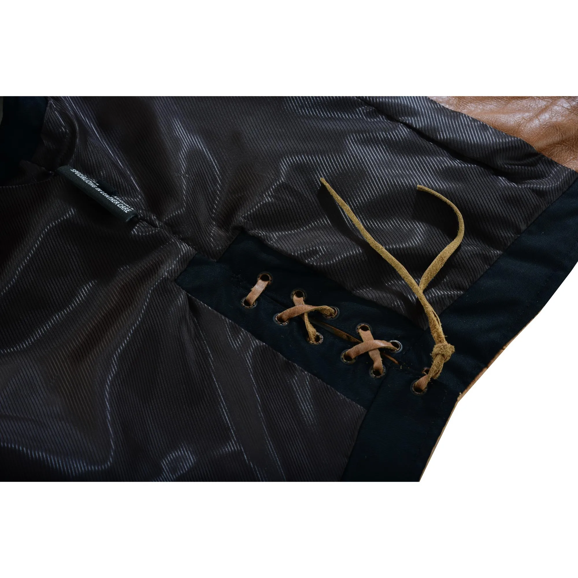 Women's Brown Zippered Vest with Lacing Details
