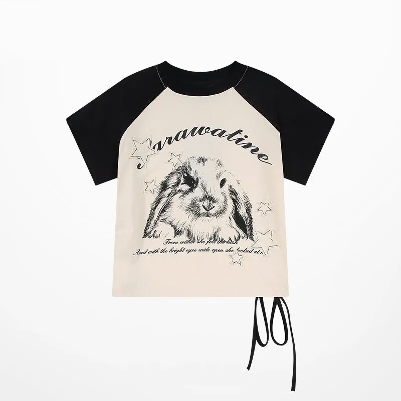 Y2K Style Slim Fit Pink T-Shirt